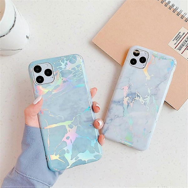 For iPhone 11 TPU Glanset laser Marmor IMD Fargerikt Mobiltelefondeksel