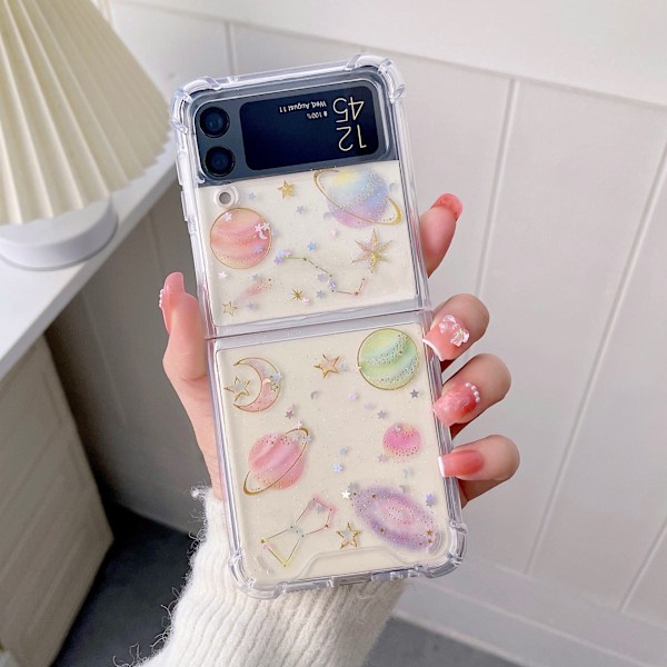 Läpinäkyvä elastinen puhelinkotelo Galaxy Z Flip 3:lle