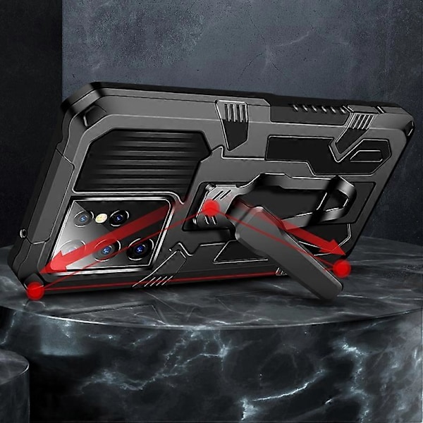 Til Samsung Galaxy S21+ 5G Machine Armor Warrior Stødsikkert PC + TPU Beskyttelsesetui (Sort)