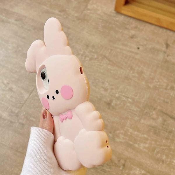 1 st Kanin Skal för iPhone 15 Pro Max, Kawaii Skal 3D Silikon Tecknad Bomulls Kanin Skal Roligt Passar iPhone 15 Pro Max Sött Skal Mjukt