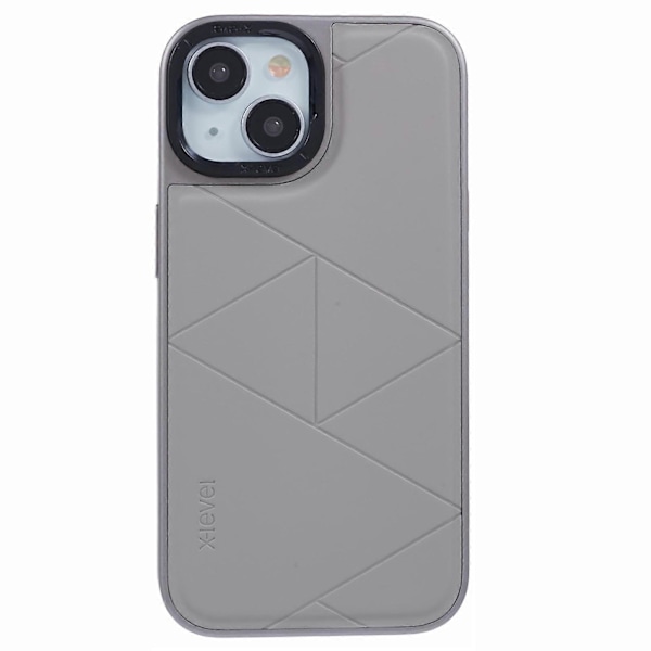 IPhone 15 -kotelo, iskunkestävä geometrinen PU-nahkainen takakansi