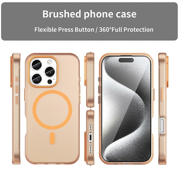 Skal för iPhone 16 Pro Kompatibelt med MagSafe TPU+PC Slim Matt Genomskinligt Telefonskydd