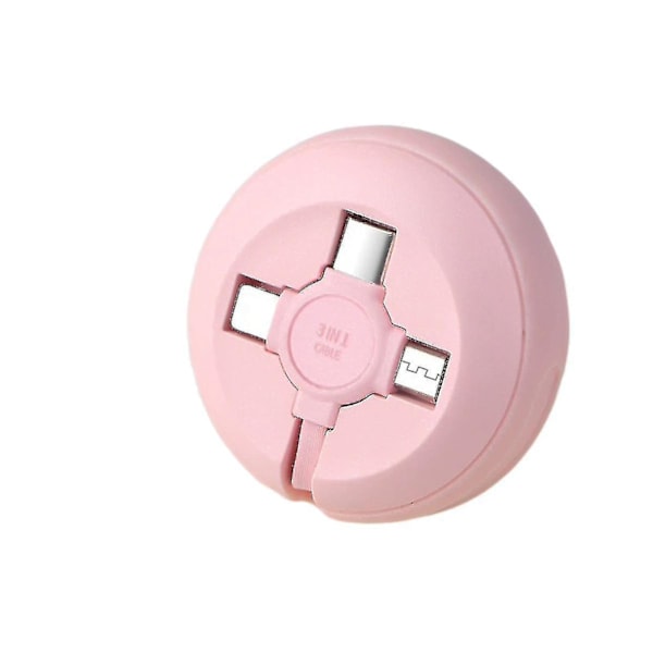 3-in-1 latauskaapeli - sisäänvedettävä latauskaapeli pink