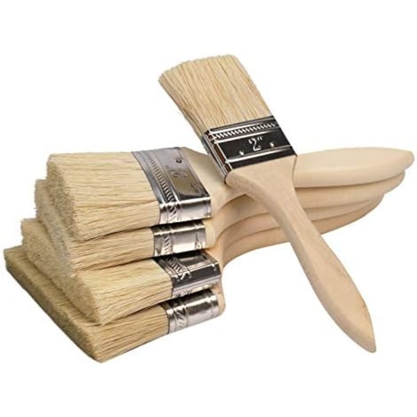 6-pakks Flat Brush Set Profesjonell For Beis Binder Stoffmaling