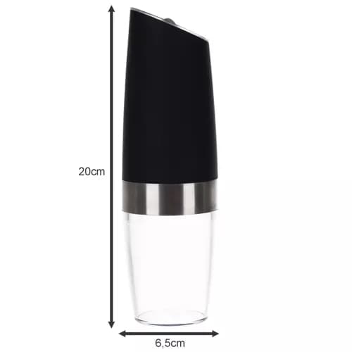 Electric Salt and Pepper Grinders – 2-pack with Gravity Function Black