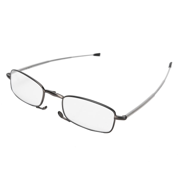 Foldbare briller Unisex Mænd Kvinder Rustfrit stål Ældre Skridsikre læsebriller (+300 Grå)