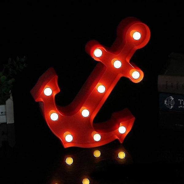 Båtankaret Färg Nattlampa Led Nattlampa Sovrum red