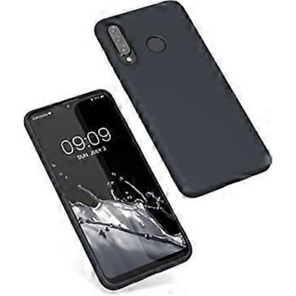 Svart Skal Kompatibelt med Huawei P30 Lite - Mjukt Silikonskyddande Telefonskal