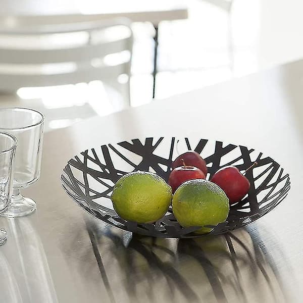 2498 Tårn Frugtskål - Moderne Køkkenbord Kurveholder, sort-YUHAO
