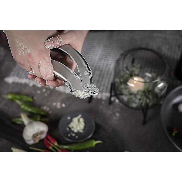 Rikon Epicurean Hvidløgspresser, Rustfrit stål, 16,5 x 2,5 x 3,8 cm, Sølv