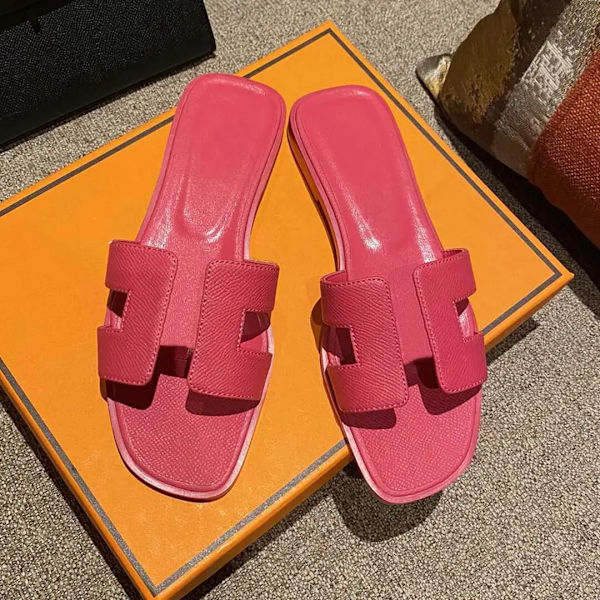 Sexede sandaler dame strand slippers Klassiske flade læder slippers dame 25