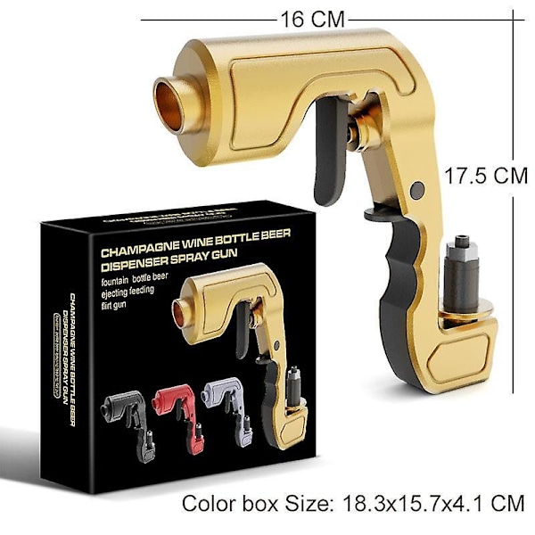 Champagne Spray Gun med Champagne Prop, Justerbar red