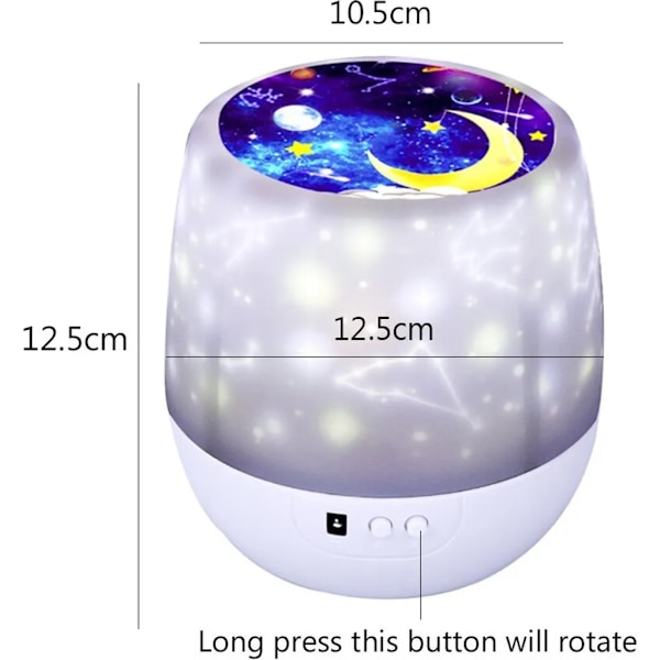 LED Nattlys Søvnhjelp og Projektor Stjernehimmel