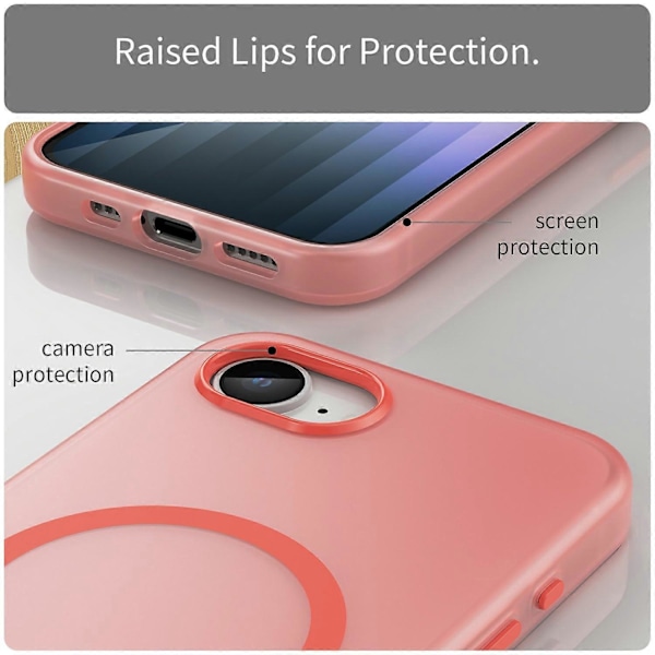 Skal för iPhone 16e TPU+PC Baksida Matt Genomskinlig Design - Röd