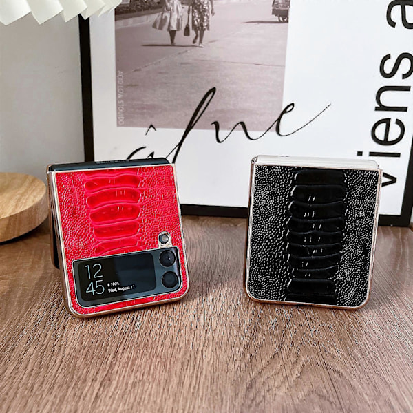 Læder Weilai Series Nano Elektropletteret Telefoncover til Samsung Galaxy Z Flip4 5G