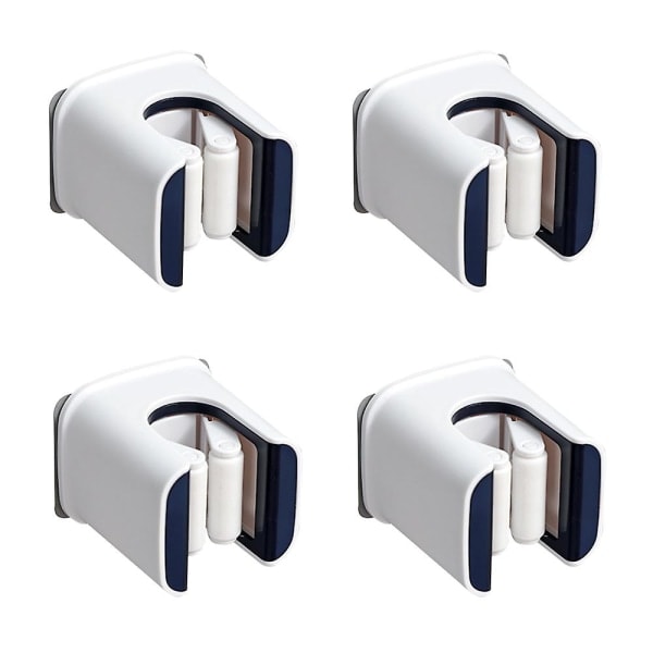 Kost og moppholder, multifunksjonell griper, kostholder Veggmontert selvklebende uten boring blå blue