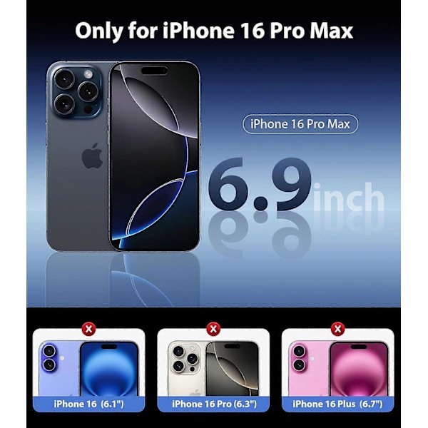 1 ST för iPhone 16 Pro Max Skal Transparent [Gulnar Inte] Stötsäkert Skyddande Transparent iPhone 16 Pro Max Skal Telefon Stötfångarskal för Apple 6,9 tum 2024