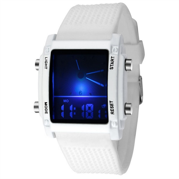 Utendørs LED Digital Klokke Dual-display Sportsklokke white