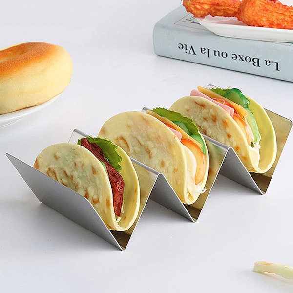 Kreativt pandekagestativ i rustfrit stål Taco Spring Roll Stativ