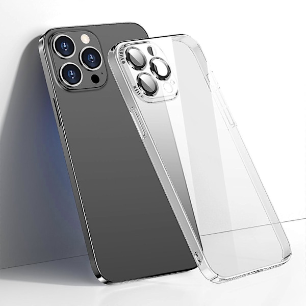 iPhone 13 Pro -puhelimelle läpinäkyvä PC-puhelinkotelo linssikalvolla