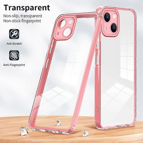 iPhone 15:lle 3-in-1 Kirkas TPU-väri PC-kehys puhelinkotelo