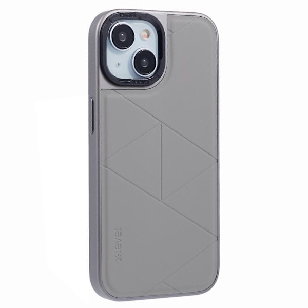 Stødsikkert geometrisk PU læder bagcover til iPhone 15