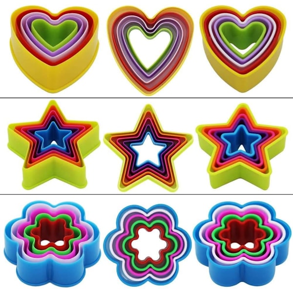 32-pak Cookie Cutters i Plastik, Cookie Cutters med Forskellige Former