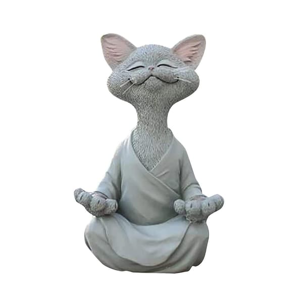 Buddha kat mediterende dyr mediterende kat harpiks ornamenter