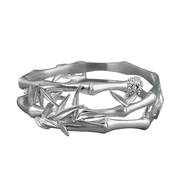 Eksklusiv Kunst Retro Dame Armbånd med Sølv Inlagt Bambus