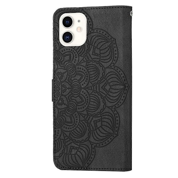 Mandala-præget flip-læder telefoncover til iPhone 12 mini