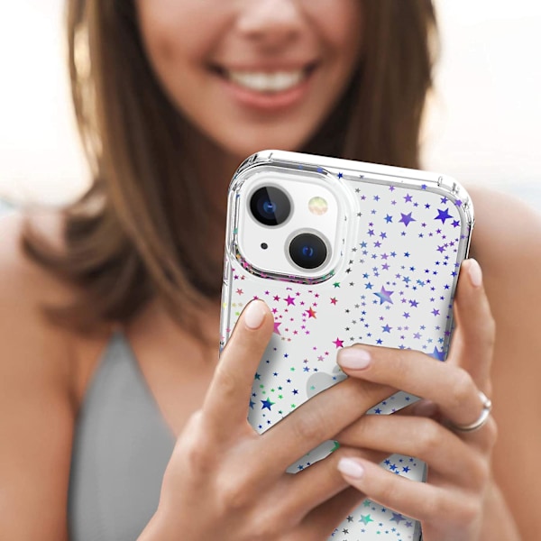 Stilfuldt laser-mønster PC+TPU anti-ridse telefoncover til iPhone 15