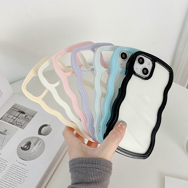 Lämplig för iPhone 16 mobiltelefonfodral transparent skal airbag anti-fall skydd två i ett Apple 16pro skyddsfodral iPhone16pro svart