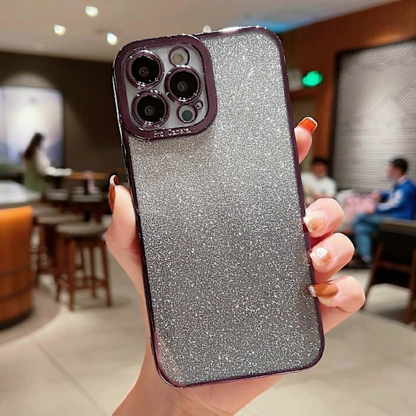 Högtransparent Glitter TPU-mobilskal med gradientfärg för iPhone 14 Pro Max
