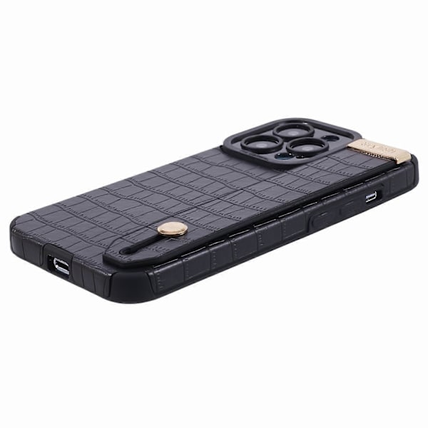 Krokodille tekstur telefoncover til iPhone 15 Pro, PU læder + TPU skal