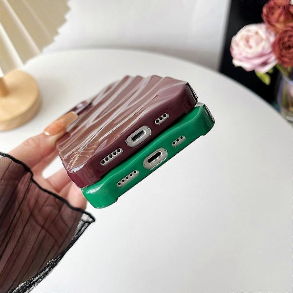 Caseative etui til iPhone 13, vandbølgemønster krøllet bølgeform blød kompatibel med iPhone etui (iPhone 13, hvid)
