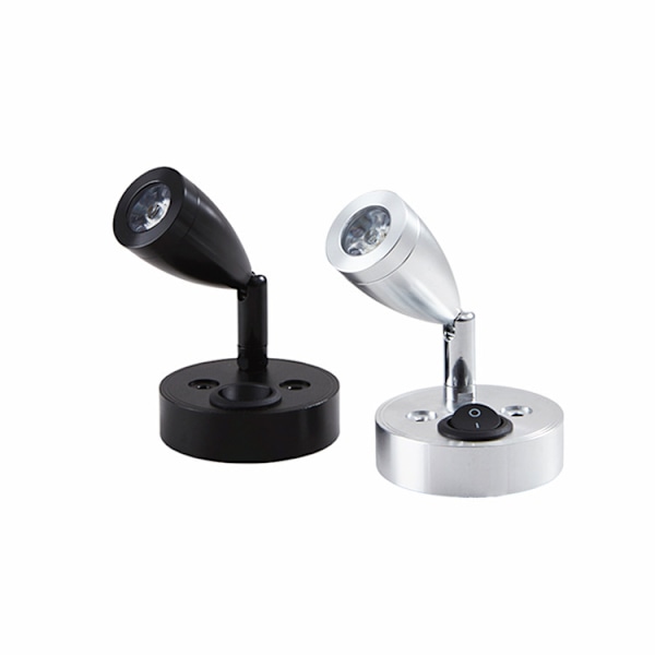 2 kpl 3W 12V LED-lukuvalot veneille ja asuntovaunuille black