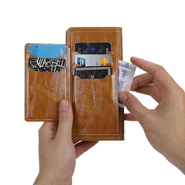 Til Iphone 15 Telefon Cover Wallet Lynlåslomme Stødsikkert Pu Læder Shell Flip Stand Telefon Cover