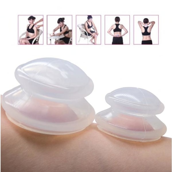 Cupping til helkropsmassage - 4-pak - XS-L Hvid