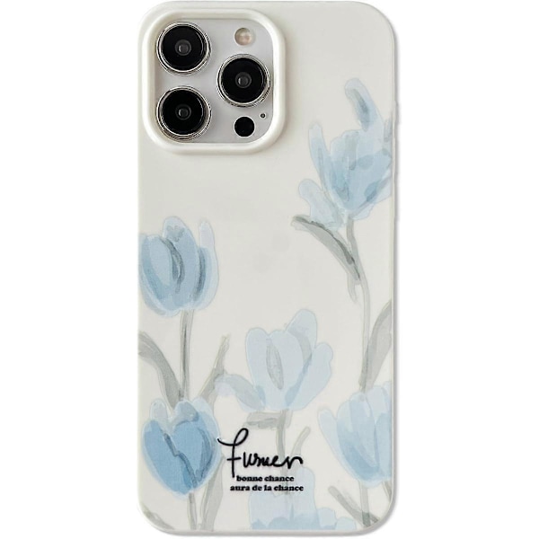 Konstnärlig Blå Tulpan Blomma Mjuk Designad för iPhone Skal