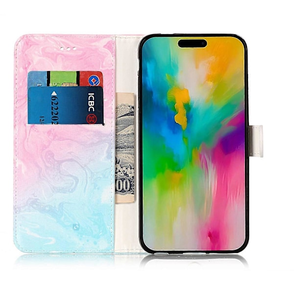 Marmor Läder Telefonfodral För iPhone 16 Plus