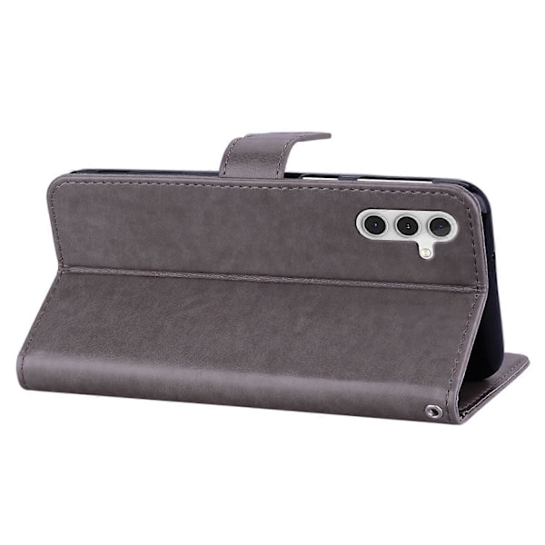 Til Samsung Galaxy A35 5G Wallet Case Læder Telefon Cover Ugle Blomst Præget