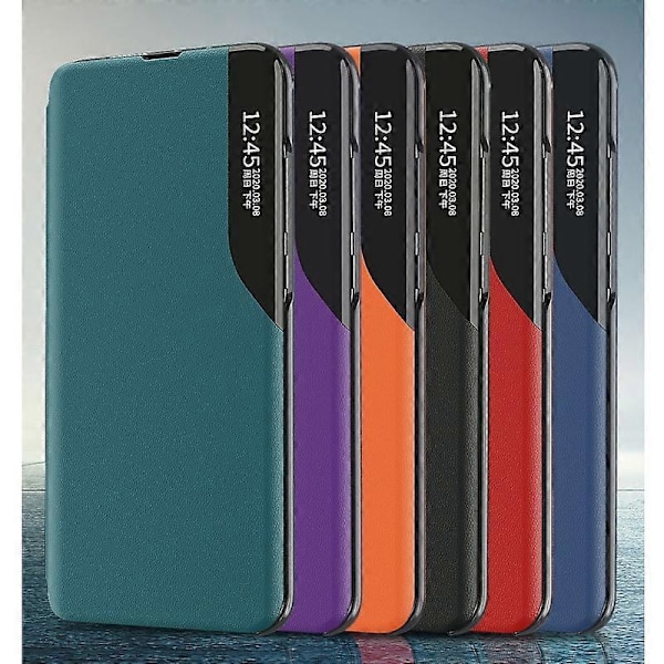 Side Display Flip Læder Telefon Cover Til iPhone 14