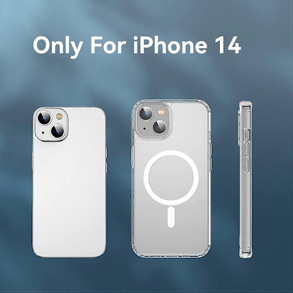 iPhone 14 Skal Transparent, Magnetiskt iPhone 14 Skal med MagSafe Skal för Kvinnor Män, Stötsäkert Skyddsskal för iPhone 14 6.1 tum