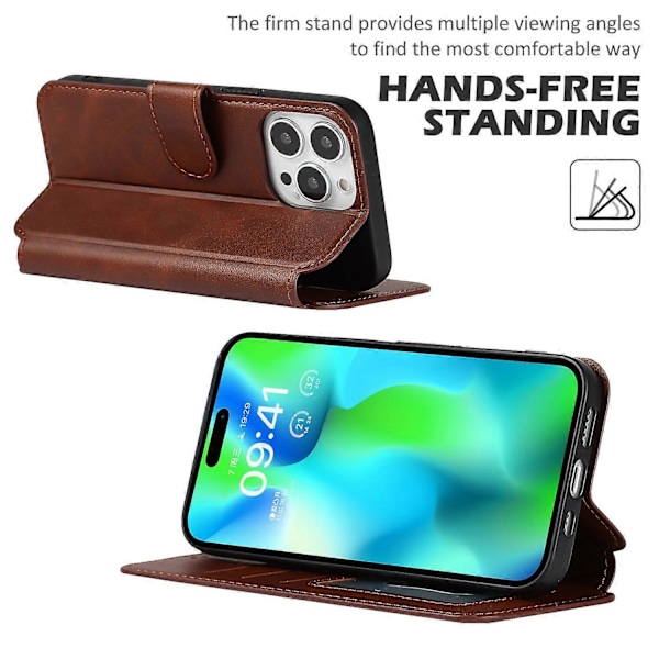 IPhone 14 Pro iskunkestävä PU + TPU -nahkainen puhelinkotelo