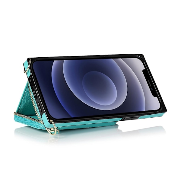 Til iPhone 14 Pro Cover Stativ TPU+PU Mobiltelefon Cover Med Lang Rem