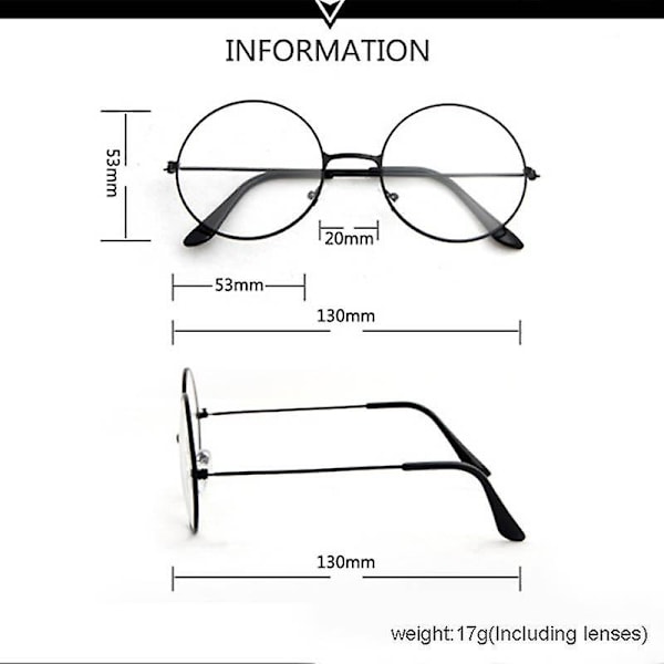 Harry Potter Vintage Runda Glasögonbågar, Svart