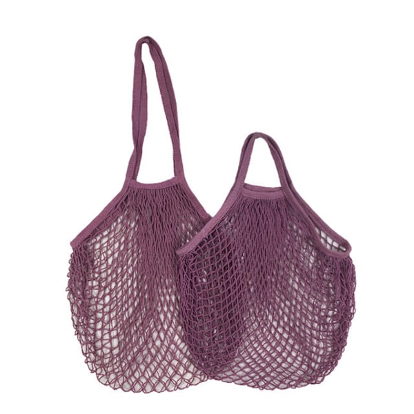 Bomullsnettpose, miljøvennlig pose, frukt supermarked purple