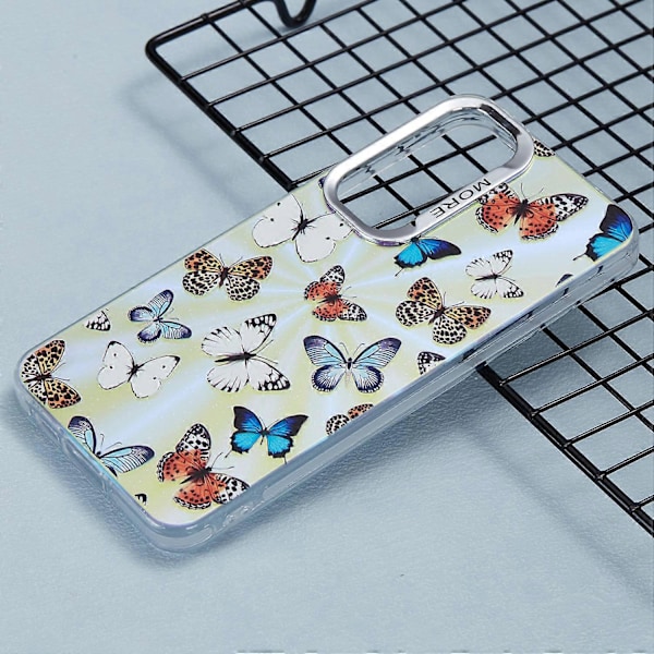 Til Samsung Galaxy S25 Case Laser TPU PC Telefon Cover Elektroplettering Sommerfuglemønster - AB1