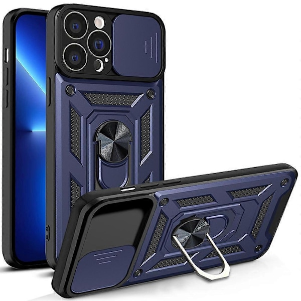 För iPhone 14 Plus Skjutbart Kameraskydd Design TPU+PC Telefonfodral