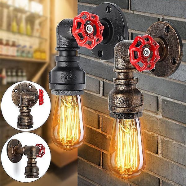 E27 Retro Vannrør Vegglampe Kranform